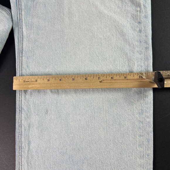 American Eagle Jean Women 32x31* Highest Rise Baggy Straight Blue Denim Tag 10 R - Picture 13 of 16